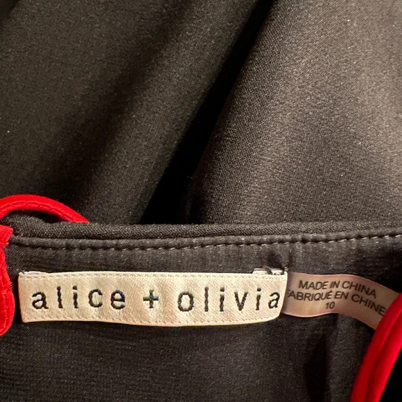Alice + Olivia Black/Red Amina Mini Dress size 10 - Picture 14 of 16